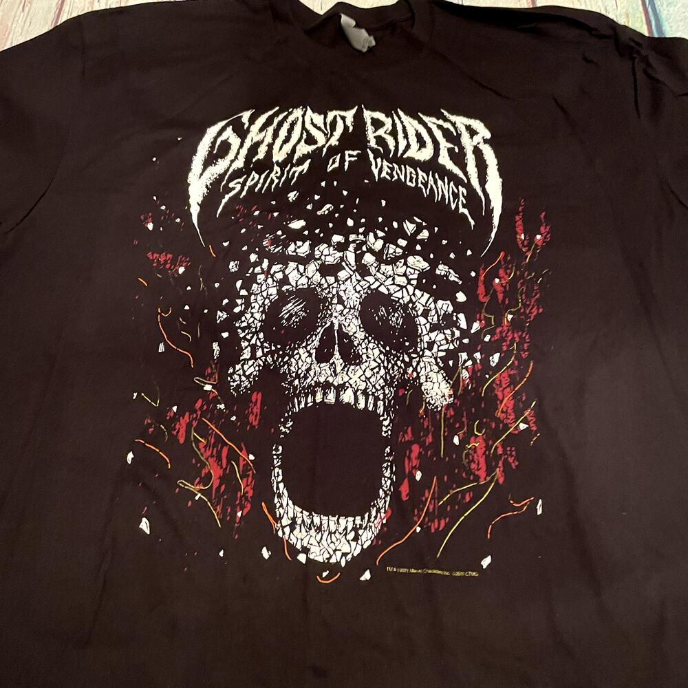Ghost Rider Spirit of Vengeance T-Shirt Mens XL Black Red Graphic Marvel 2011 - Picture 2 of 4